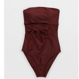 Aerie wrap strapless one piece swimsuit